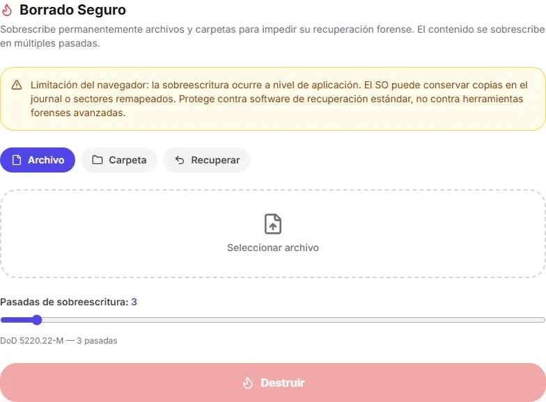 El módulo de borrado seguro