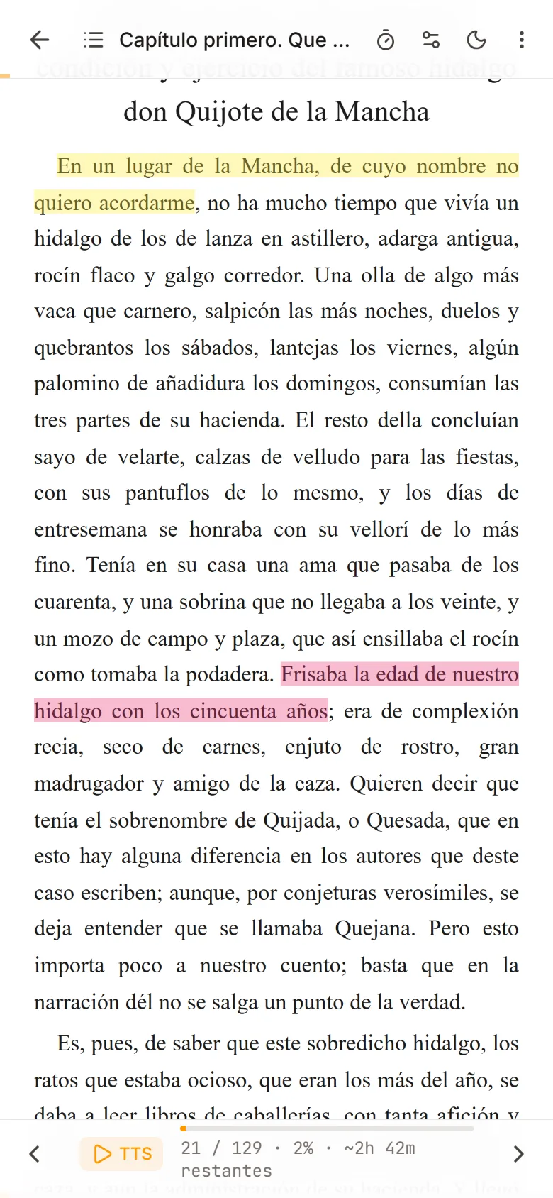 Lector en el móvil