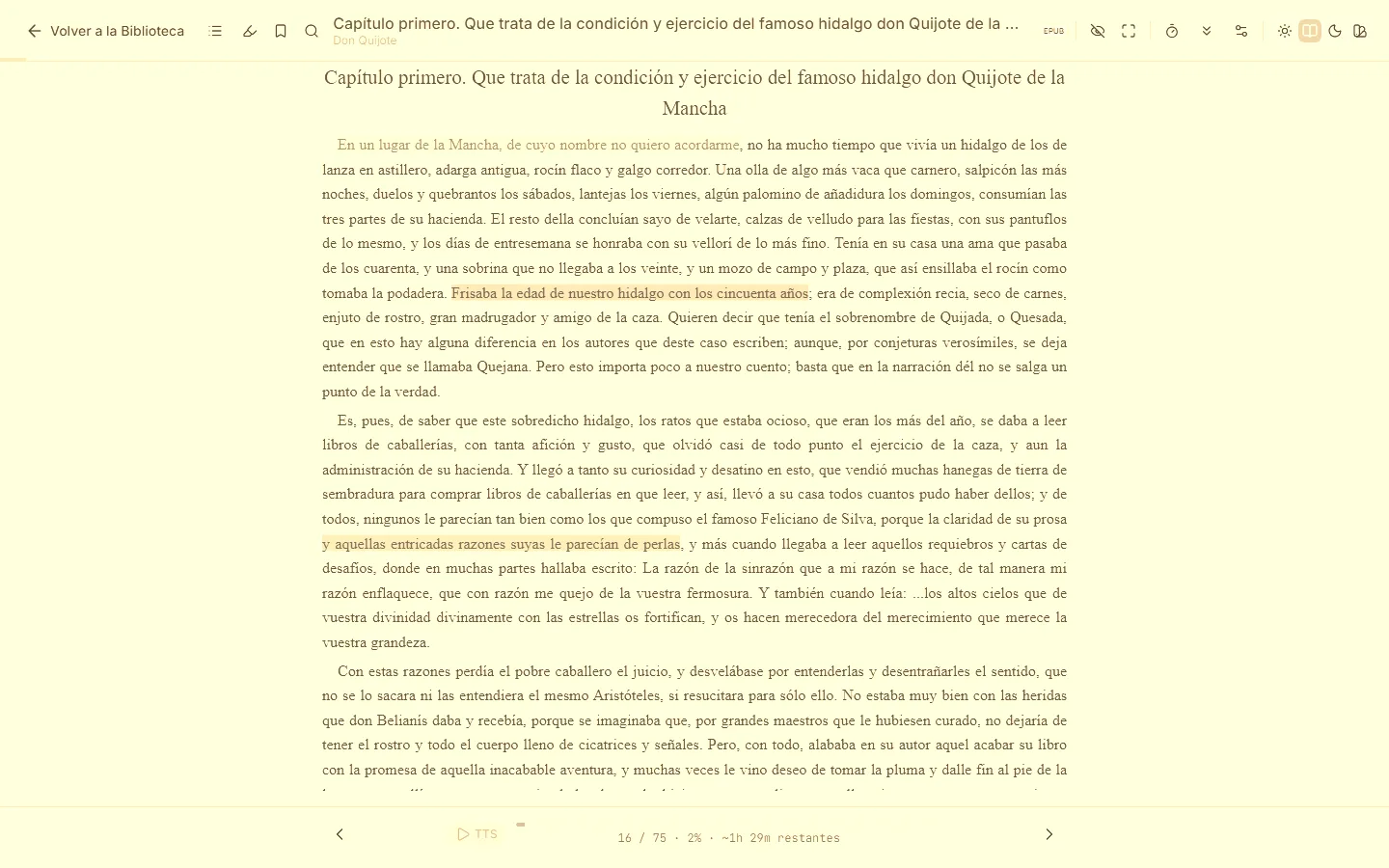 Lector con el tema sepia