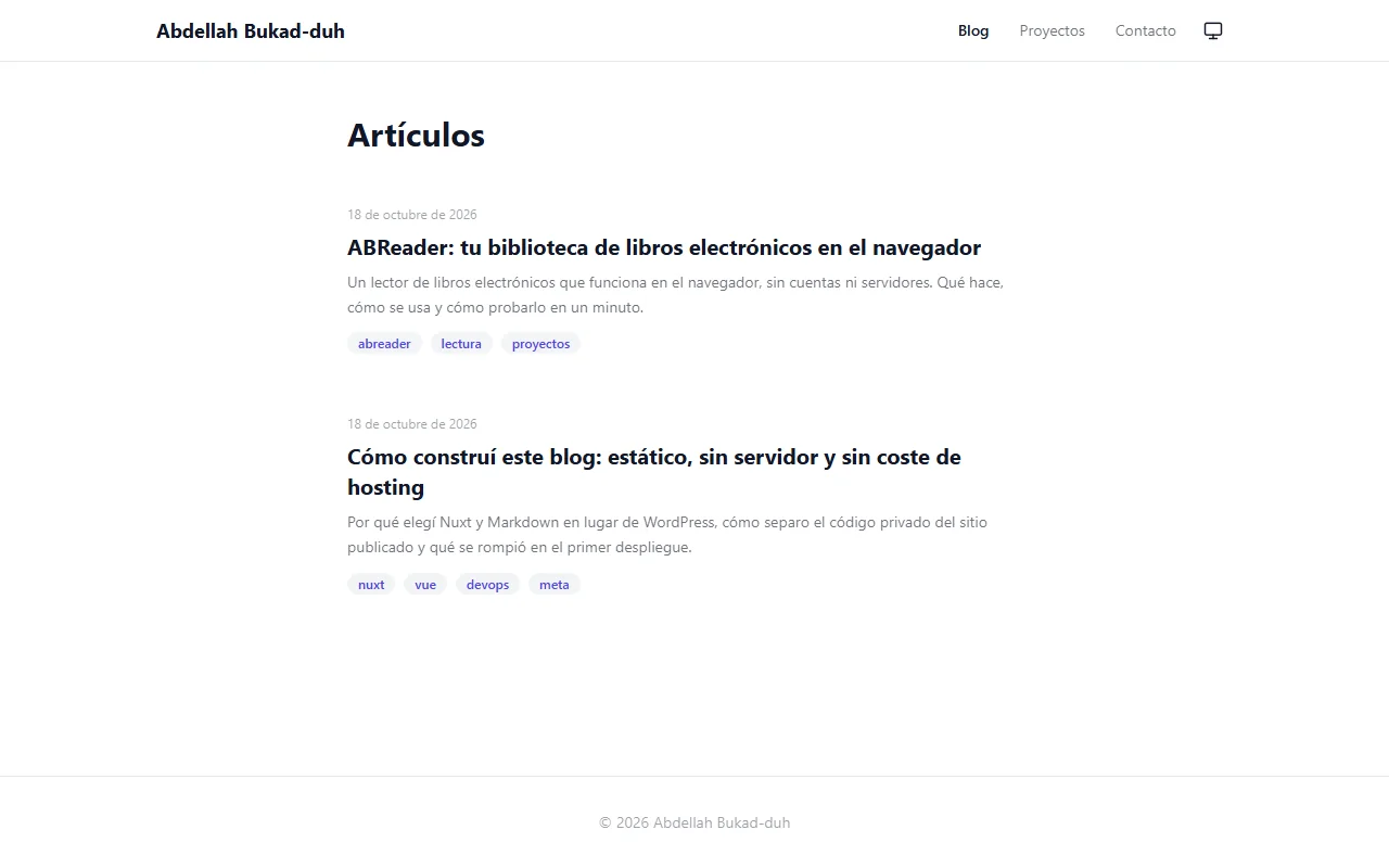 Portada del blog